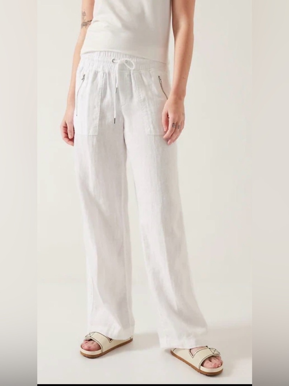 Athleta Cabo Linen Wide Leg Pant